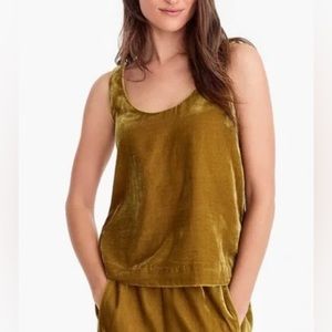 J. Crew Mustard Velvet Sleeveless Top